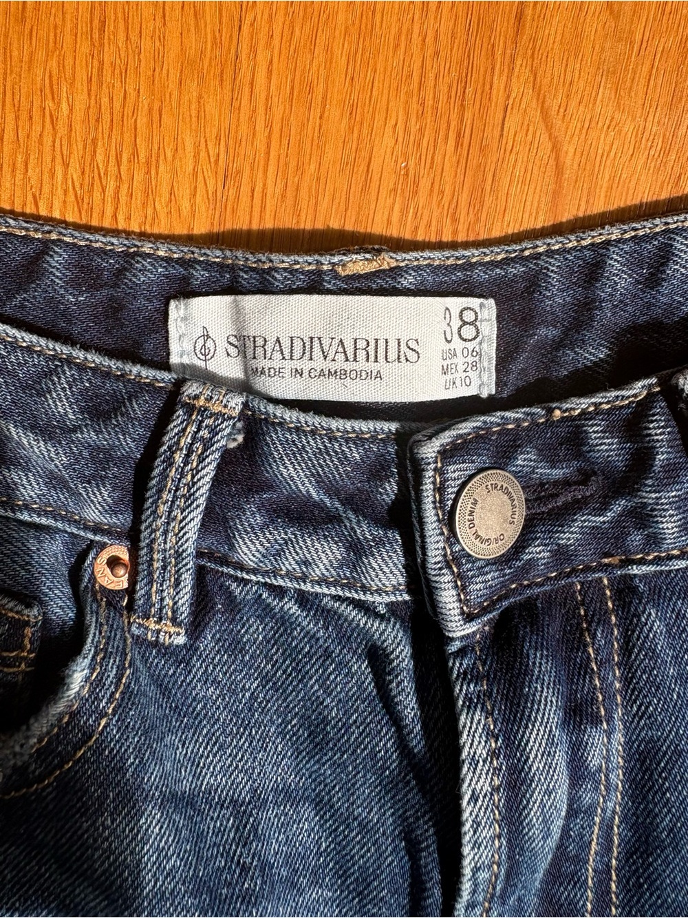 stradivarius Dark Blue Wide-Leg High-Rise Jeans size 6 - Picture 3 of 5